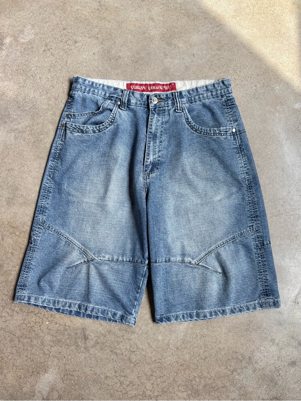Y2K Thirty Below Faded Baggy Jean Shorts